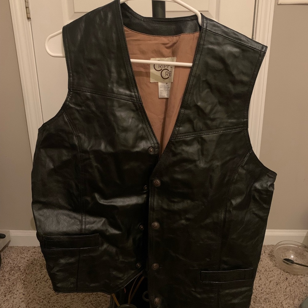 Mens leather vest